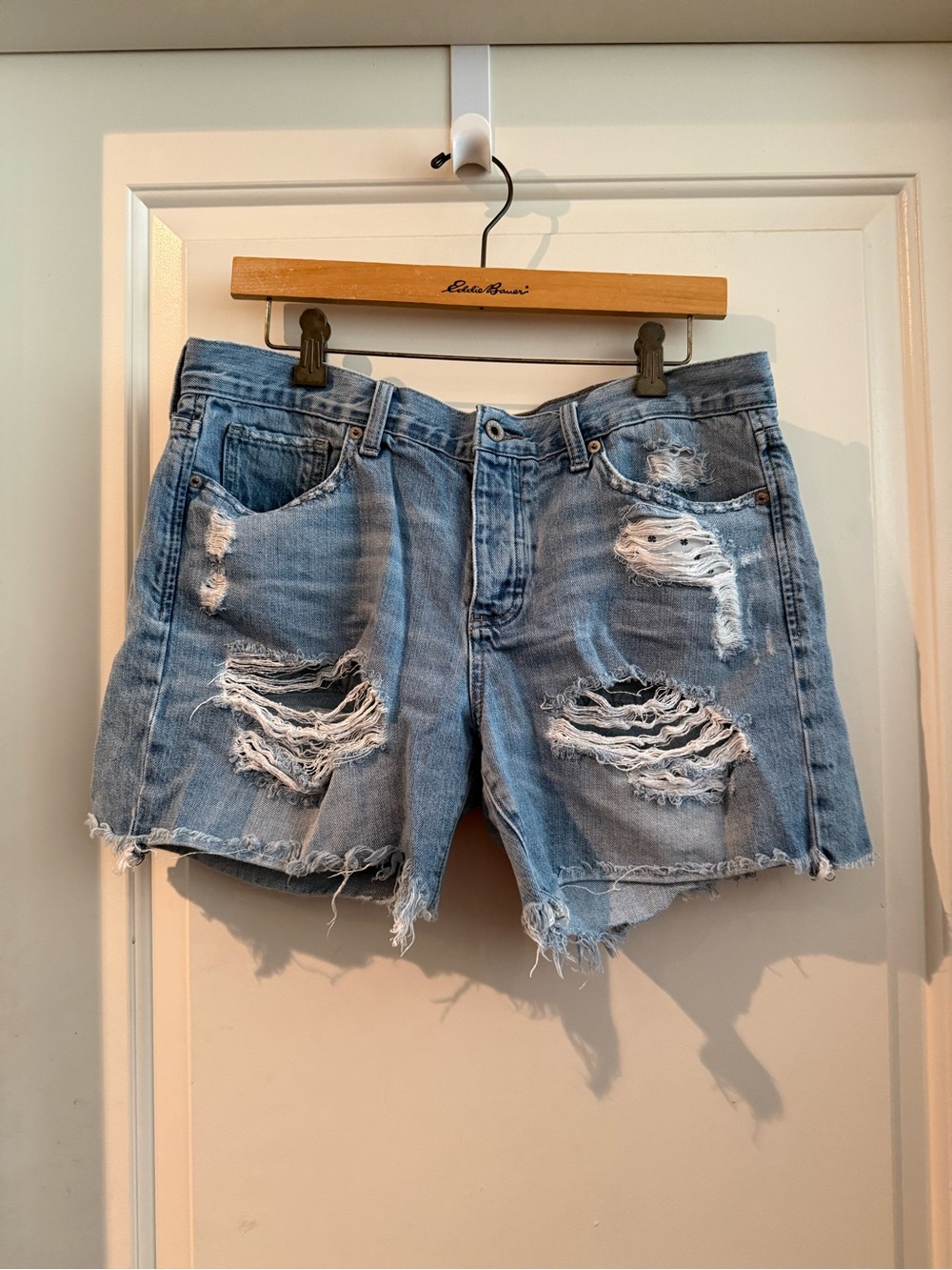 Lucky Brand Distressed Light Blue Denim Cutoff Shorts